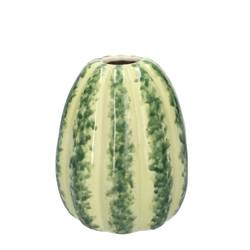 Keramik Vase Kürbis grün D11cm H12cm