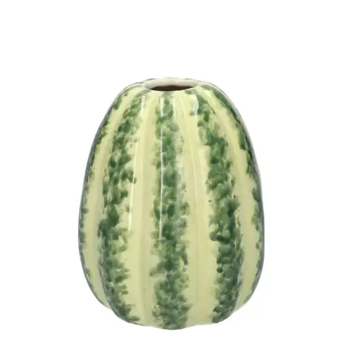 Keramik Vase Kürbis grün D11cm H12cm