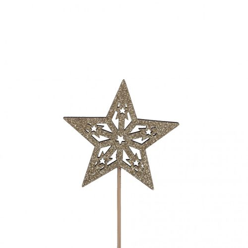 Stern auf Stab gold D07.5cm H25cm