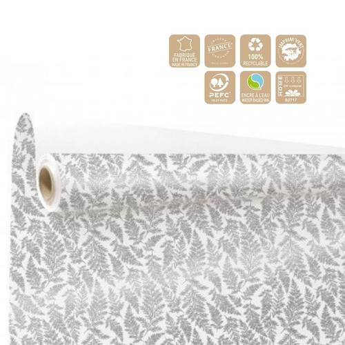 Papier Rolle 80cm Cyrielle weiss/grau 40m