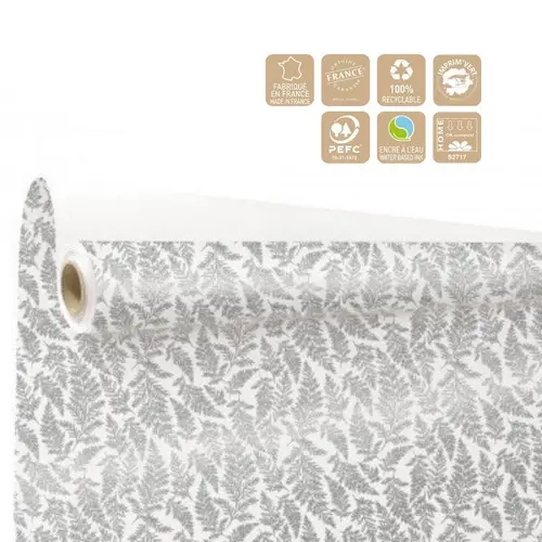 Papier Rolle 80cm Cyrielle weiss/grau 40m