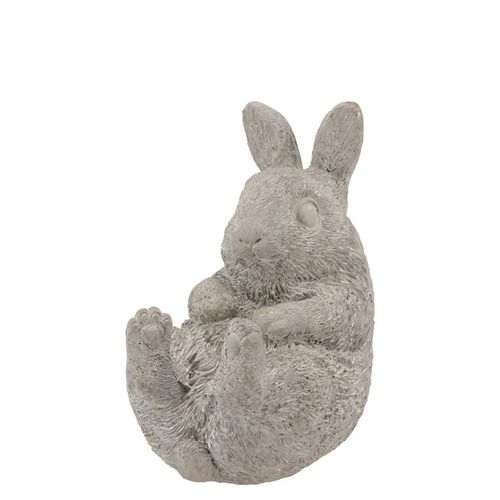Kaninchen Stein sitzend grau 12x9x14cm