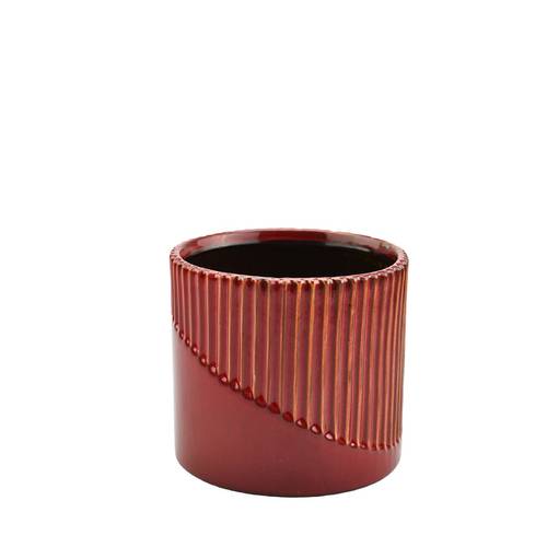 Keramik Übertopf Cadenza rot D13.5cm H12.5cm