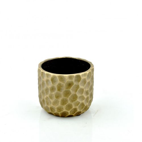 Keramik Übertopf Honig gold D11cm H09cm