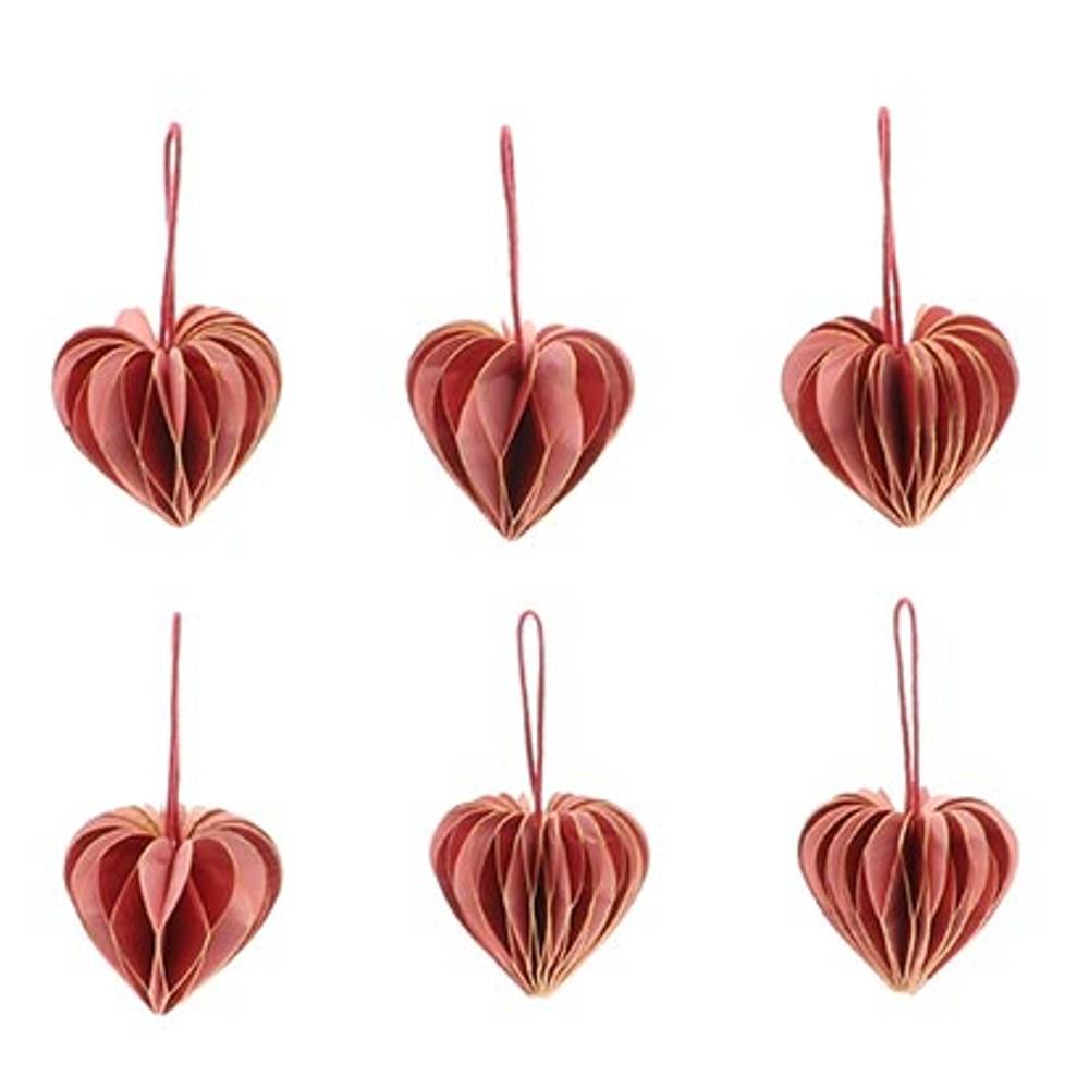 Hänger Herz faltbar rot x6 D04cm