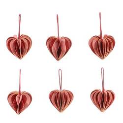 Hänger Herz faltbar rot x6 D04cm