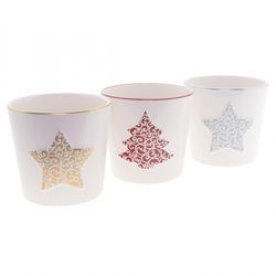 Keramik Übertopf Stern mix D13cm H12cm