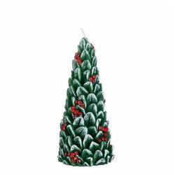 Kerzen Baum grün/rot D07cm H20.5cm