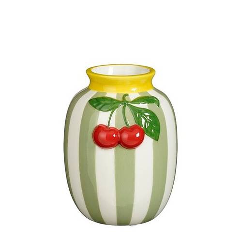 Keramik Vase Cherry hell grün 13x12x15cm