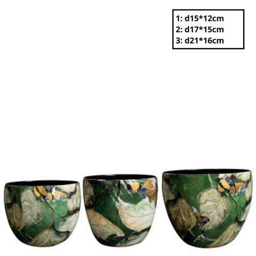 Deko Topf 3/Set Bee Green grün D21cm H16cm