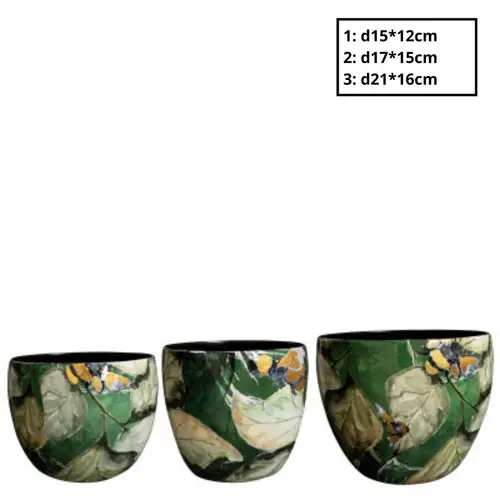 Deko Topf 3/Set Bee Green grün D21cm H16cm