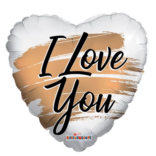 Ballon Herz I Love You weiss/gold D45cm