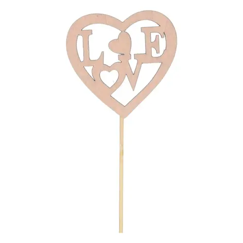 Herz auf Stab Love rosa D08cm H50cm