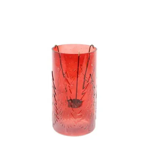 Laterne Baum rot D12cm H23cm