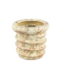 Keramik Übertopf Swirl creme D17cm H16cm