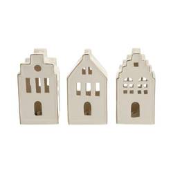Weihnachten Stadt 3/Set weiss 08x06x14cm