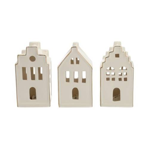 Weihnachten Stadt 3/Set weiss 08x06x14cm