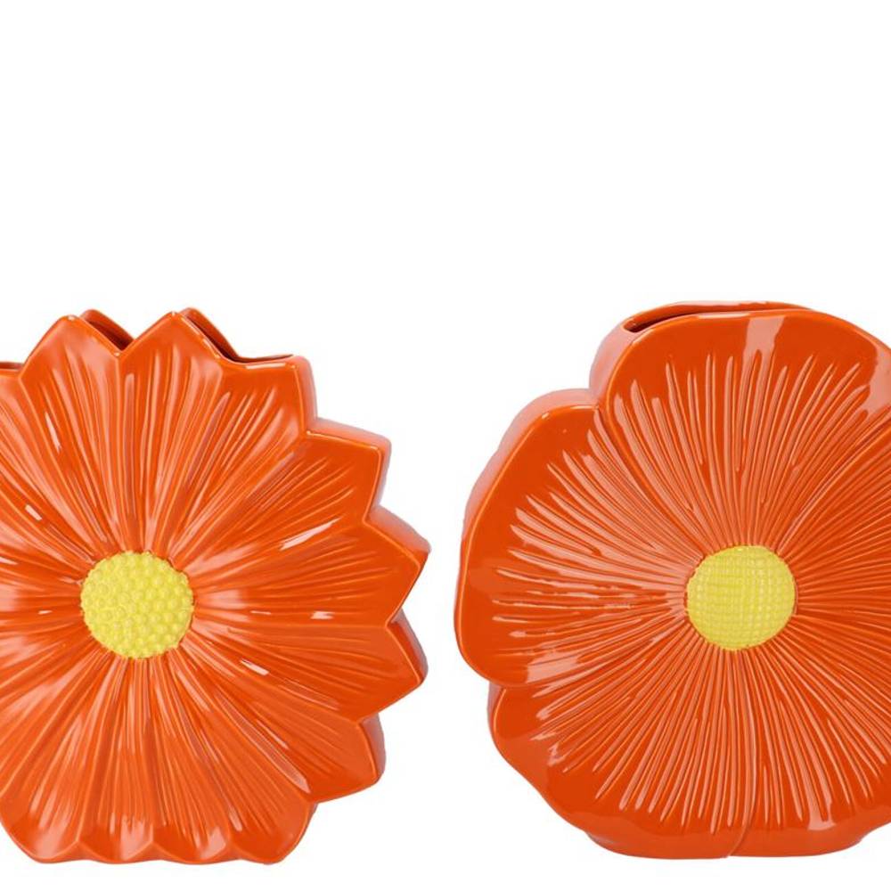Keramik Vase mix Daisy orange 40x11x40cm