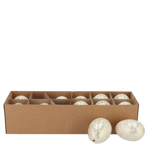 Ei Huhn Glitter weiss x12
