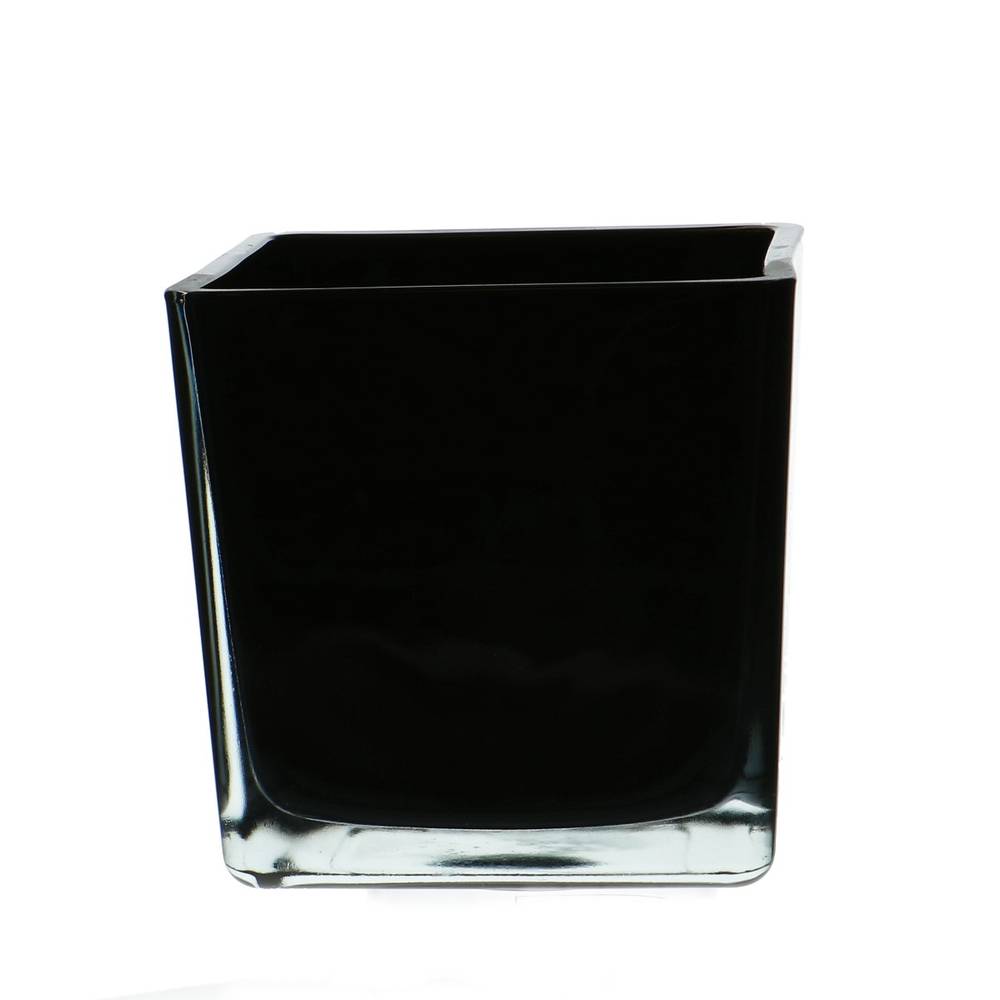 Glas Akkubak schwarz D14cm H14cm