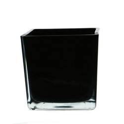 Glas Akkubak schwarz D14cm H14cm