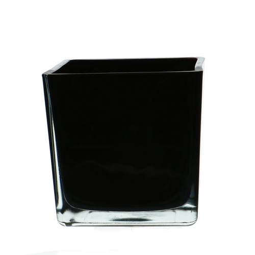 Glas Akkubak schwarz D14cm H14cm