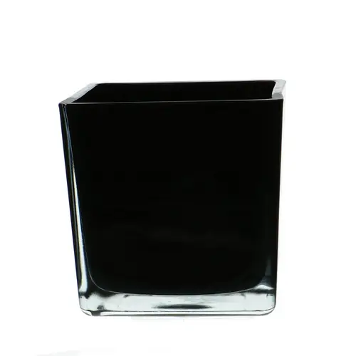 Glas Akkubak schwarz D14cm H14cm