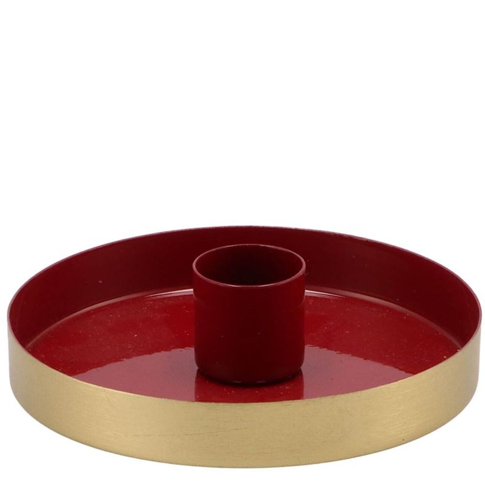 Kerzenständer Teller rot 10x10x2,5cm