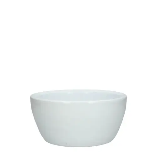 Keramik Schale Flora weiss D18.5cm H08.5cm 