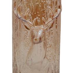 Glas Vase Hirsch dunkel orange D15cm H26cm