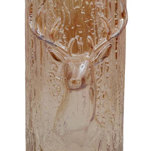 Glas Vase Hirsch dunkel orange D15cm H26cm