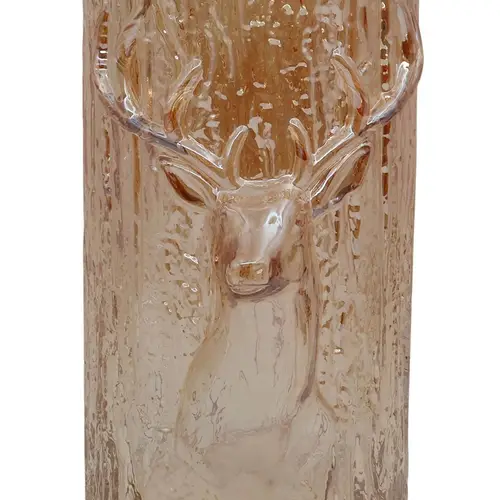 Glas Vase Hirsch dunkel orange D15cm H26cm