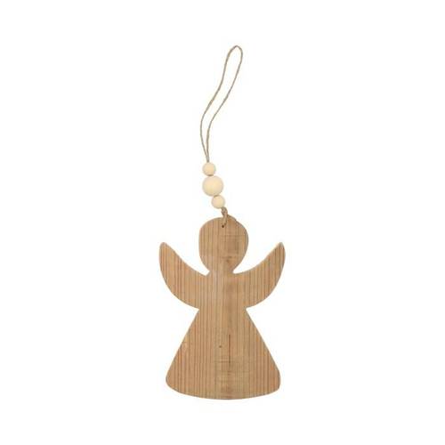 Hänger Engel Holz natur D15cm H15cm