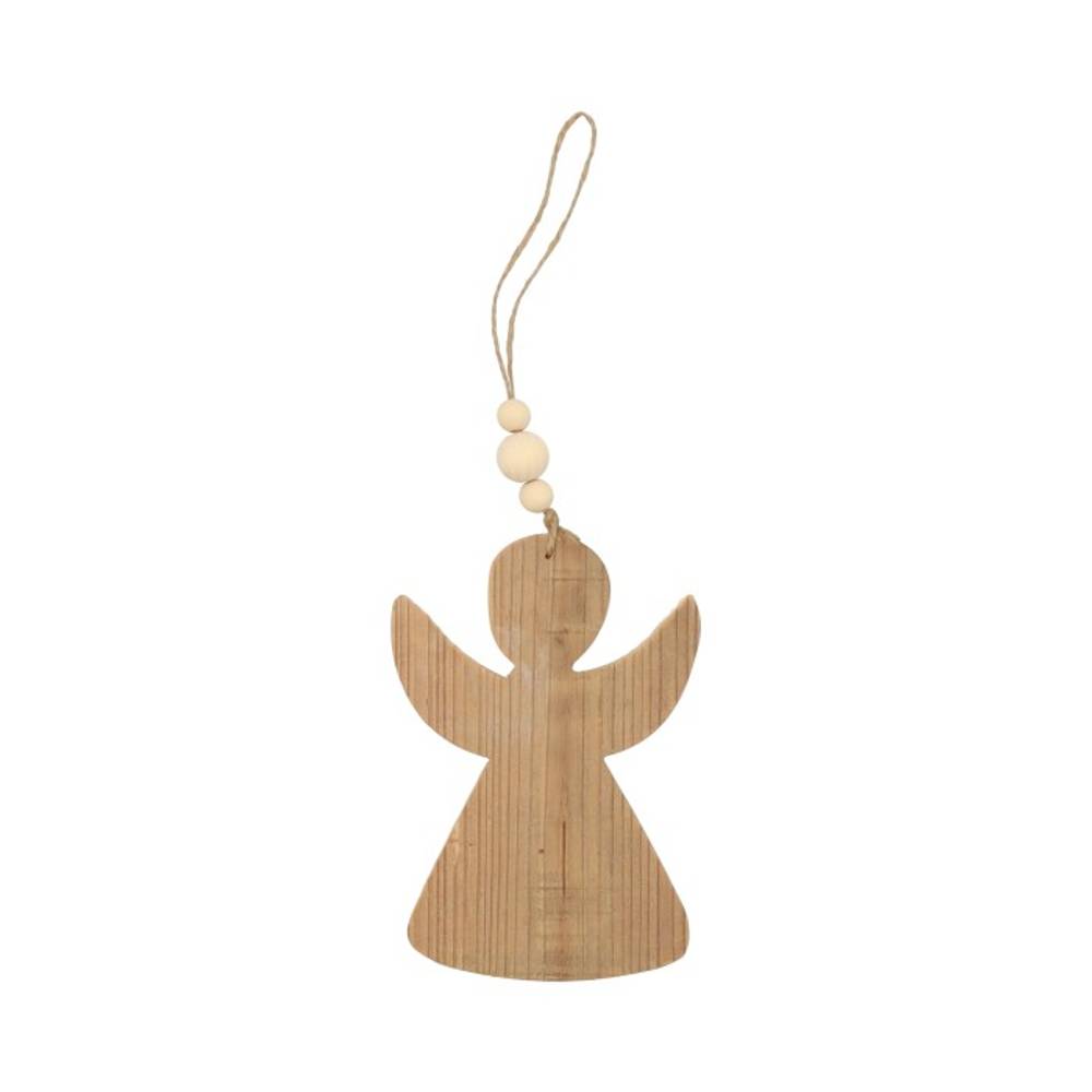 Hänger Engel Holz natur D15cm H15cm