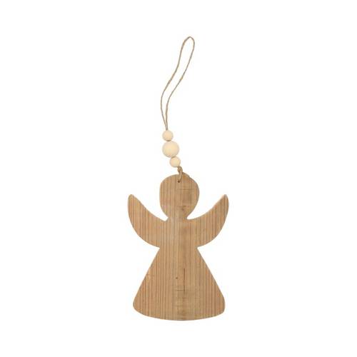 Hänger Engel Holz natur D15cm H15cm