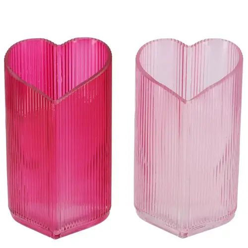 Glas Teelicht Herz Amour Rib mix 09x08x15cm