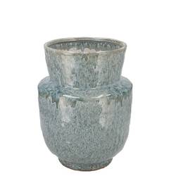 Keramik Vase Iron Stone blau 18x18x22cm