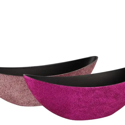 Melamine Schiff fuchsia rosa oval 39x12x13cm