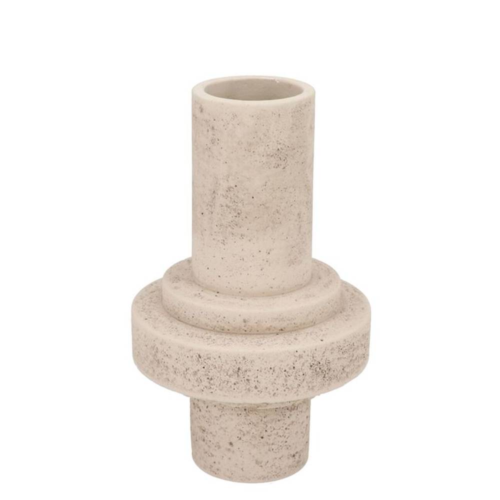 Beton Vase Tube weiss 16x16x25cm
