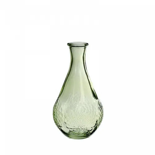 Glas Flasche Dahlia hell grün D09cm H16cm