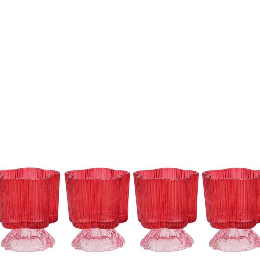 Glas Teelicht Naomi rosa D08cm H10cm