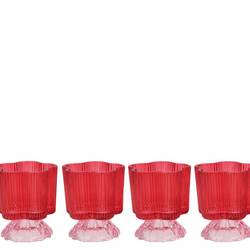 Glas Teelicht Naomi rosa D08cm H10cm
