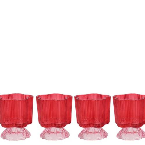 Glas Teelicht Naomi rosa D08cm H10cm