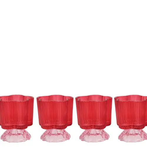 Glas Teelicht Naomi rosa D08cm H10cm