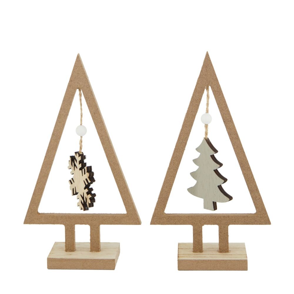 Baum Holz mit Hänger 9.5x18cm 