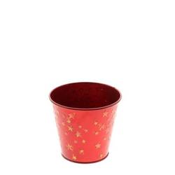 Zink Übertopf Stern rot D11cm H10cm