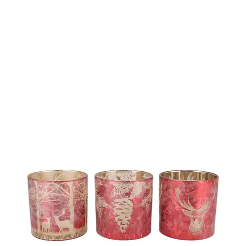 Teelichthalter Ruby Jolly rosa mix 07x08cm