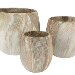Keramik Übertopf Monty Sand 3/Set 26x24/19x20/13x16cm