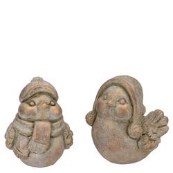 Beton Deko Vogel mix gold 09x12x13cm
