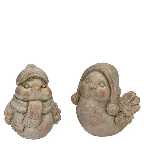Beton Deko Vogel mix gold 09x12x13cm